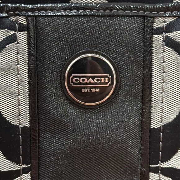 Coach Signature Stripe Foldover Tote (With 2 Hang Tags)(E1380-F23304) EUC - Picture 4 of 17